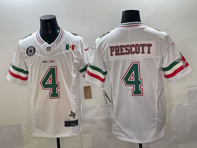 Men 2026 Dallas Cowboys #4 Prescott White 3th generations Nike Limited NFL Jersey style 04->dallas cowboys->NFL Jersey